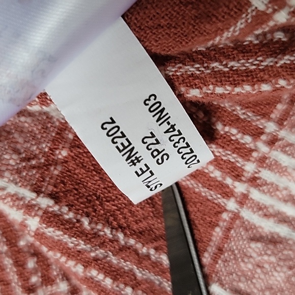 Madewell, plaid, short sleeve baby doll top,red/white, size M - Picture 8 of 9